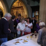 The audience enjoy a glass of wine in the interval during the summer concert, 2012.