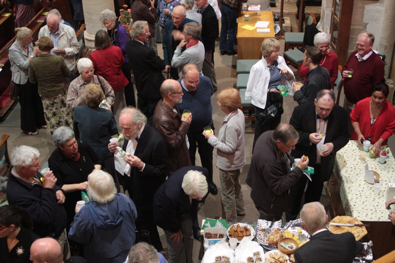 The Harwell audience enjoying interval nibbles during a concert in September 2011.