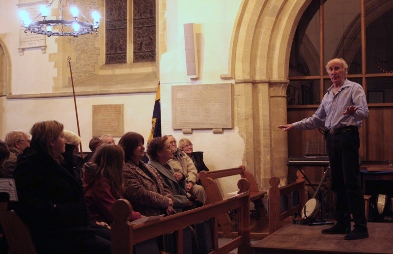 Professional storyteller Peter Hearn during the joint winter concert with the Crown Singers in 2011.