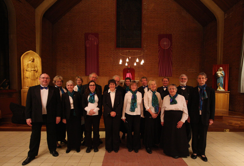 The Crown Singers with Richard Goodall after his final performance with them, at the December 2013 concert