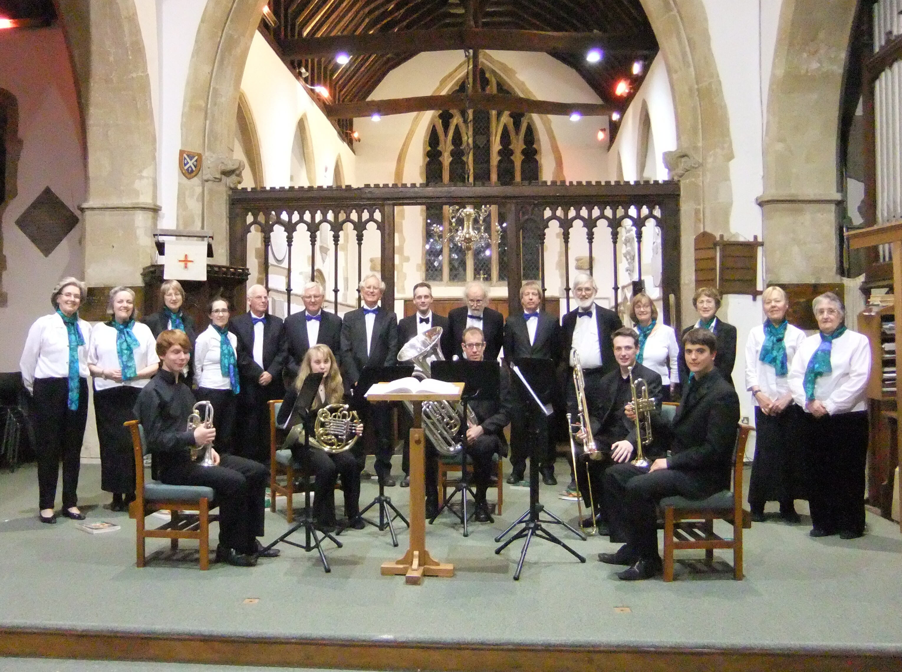 The Crown Singers with The Wantage Brass Ensemble at their joint concert in Harwell on 25 April 2015